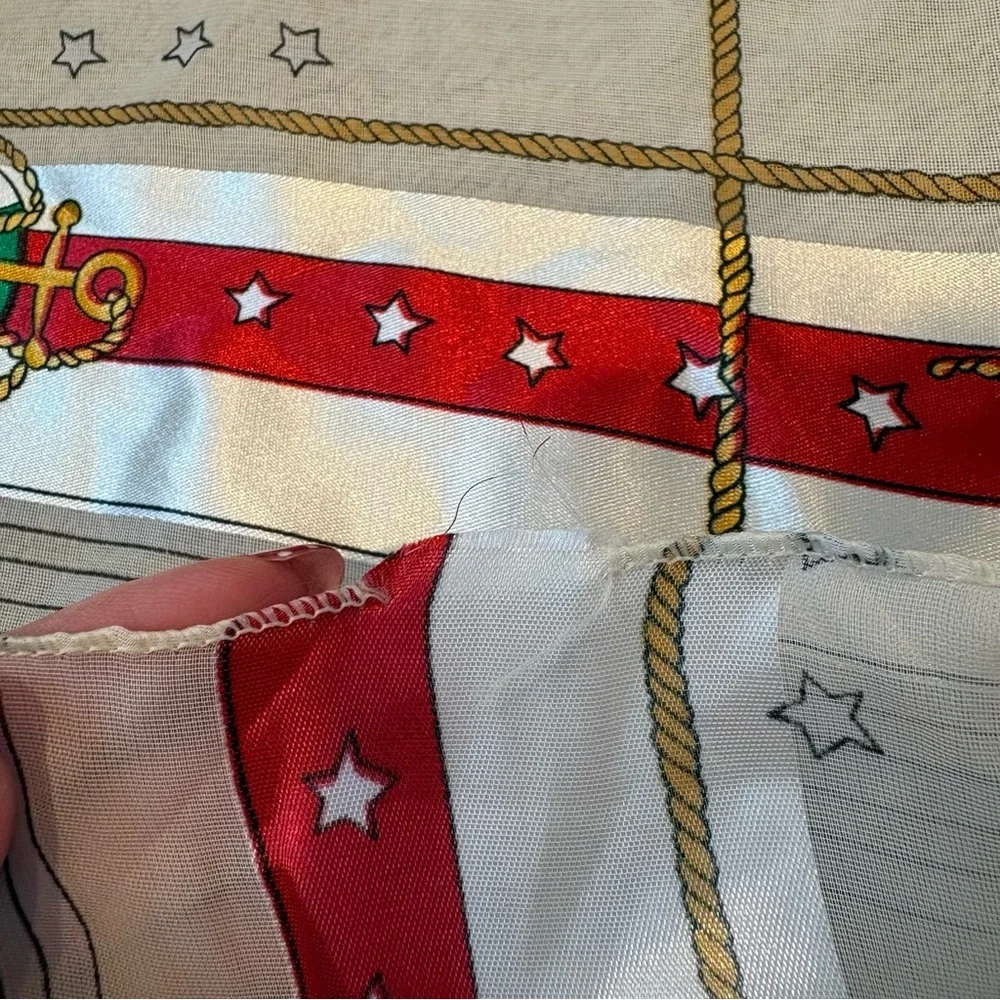 Vintage Unbranded Nautical Themed Square Neck Scarf - 19” X 19”